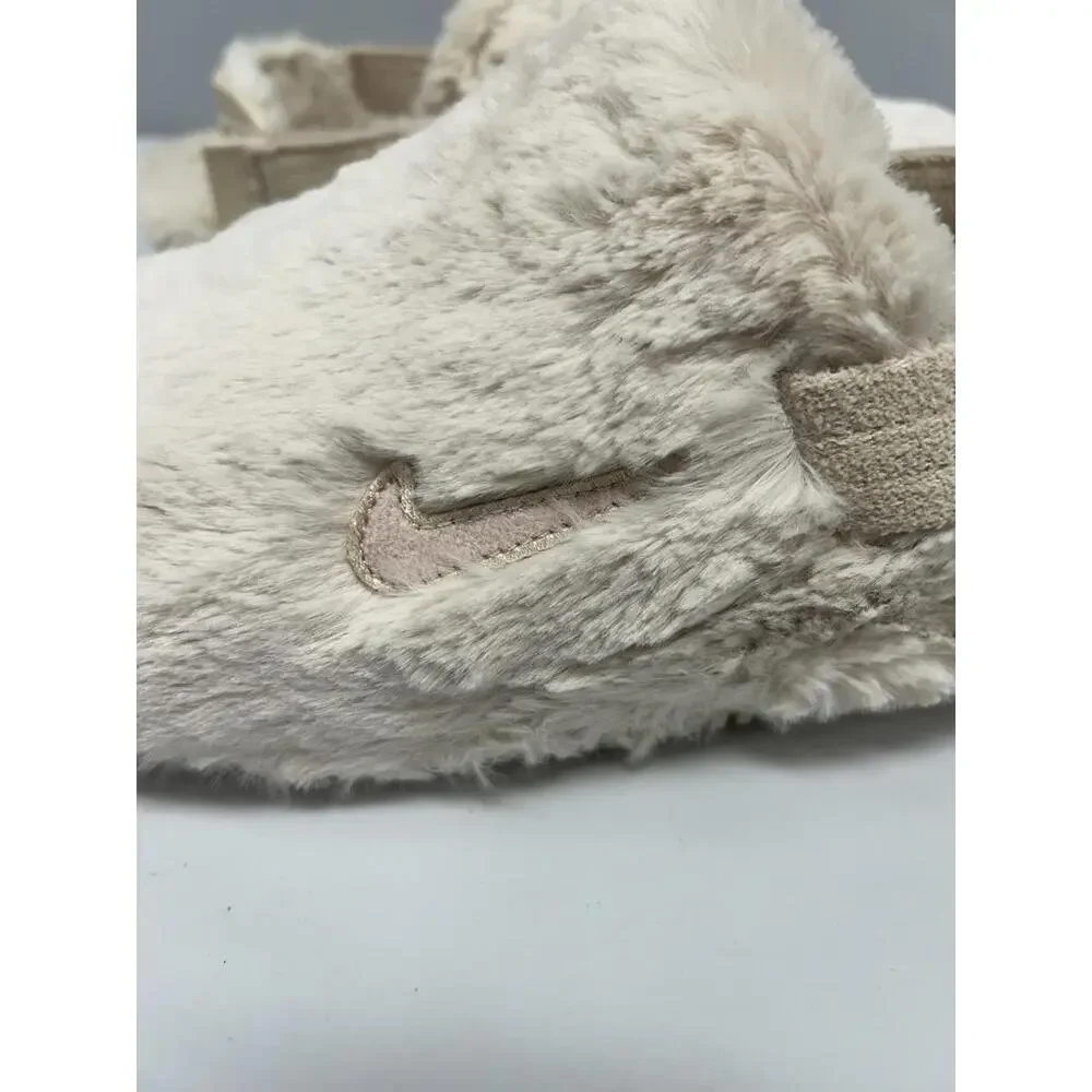 Nike Calm Fuzzy Beige Mules